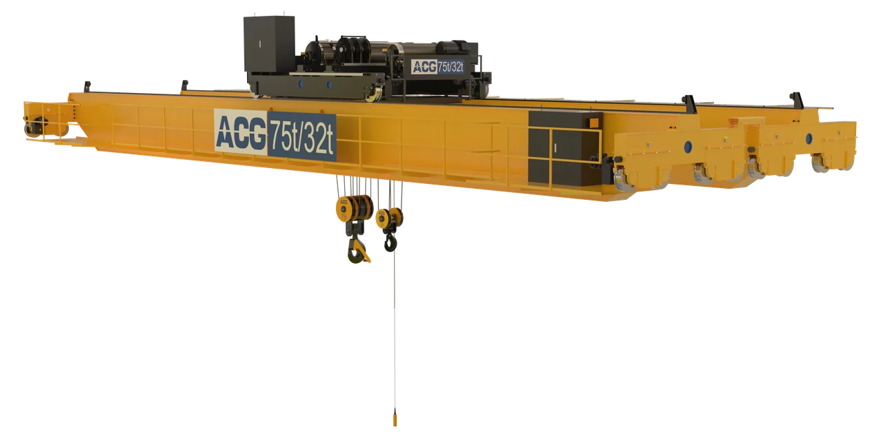 رندر جرثقیل سقفی دو پل ACG، نمونه جرثقیل‌های صنعتی
